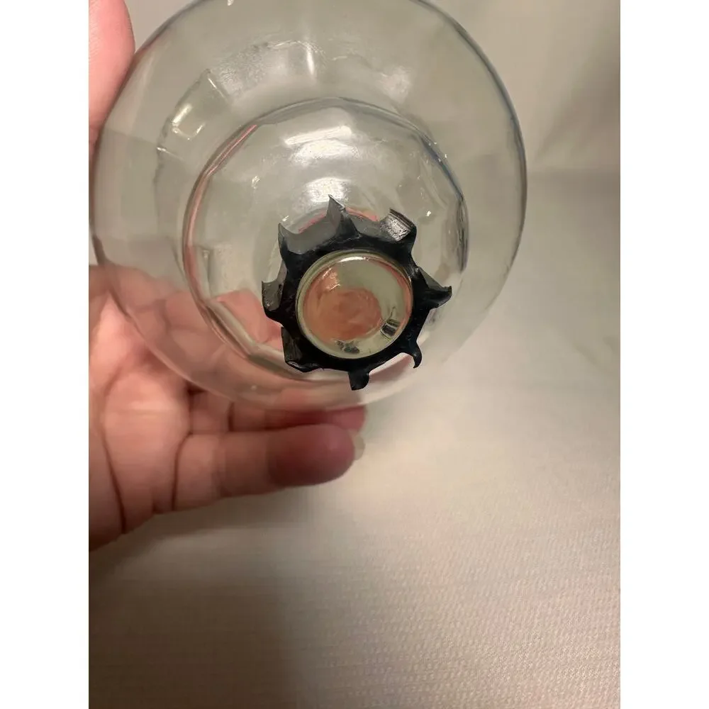 Vintage HomCo Clear Glass Votive Candle Holder Peg Cup Ruffled Edge USA